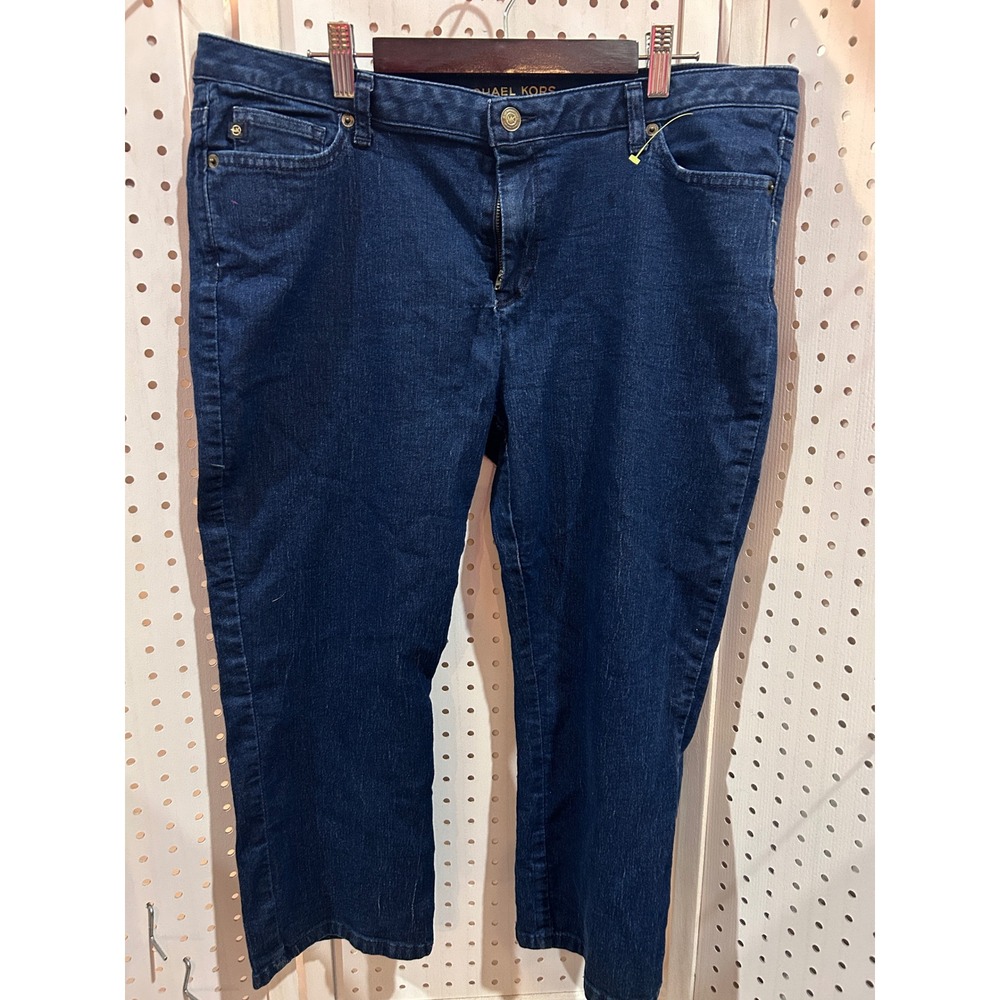 MICHAEL KORS Womens Dark Wash Denim Jeans Size 14 Bootcut Stretch